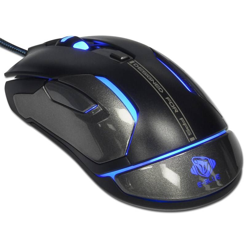 Obrázok E-Blue Myš Auroza Gaming FPS, laserová, 6tl., 1 koliesko, drôtová (USB), čierna, 8200DPI, herné, RGB podsvietenie