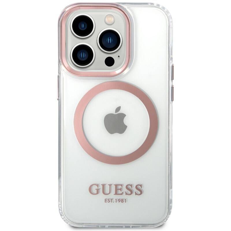 Obrázok Guess Transparent MagSafe Kompatibilní Zadní Kryt pro iPhone 14 Pro Max Pink