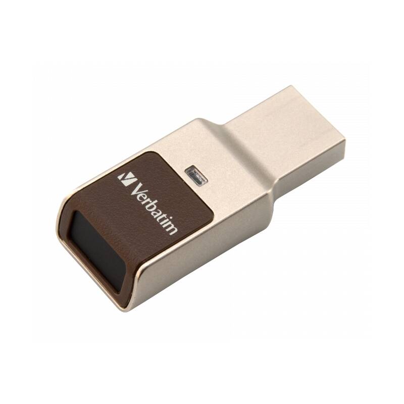 USB flash disk Verbatim Fingerprint Secure, 64GB (49338) strieborný