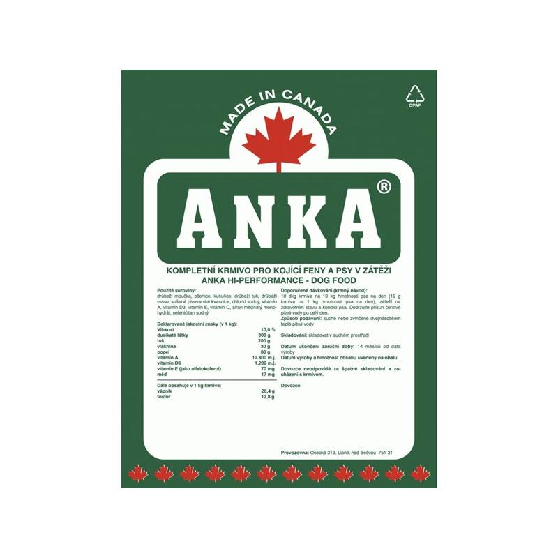 Obrázok Granule Anka Hi Performance 10kg 3687