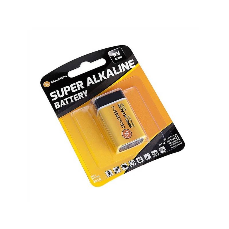 Batéria alkalická GoGEN SUPER ALKALINE 9V, blistr 1ks (GOG9VALKALINE1)
