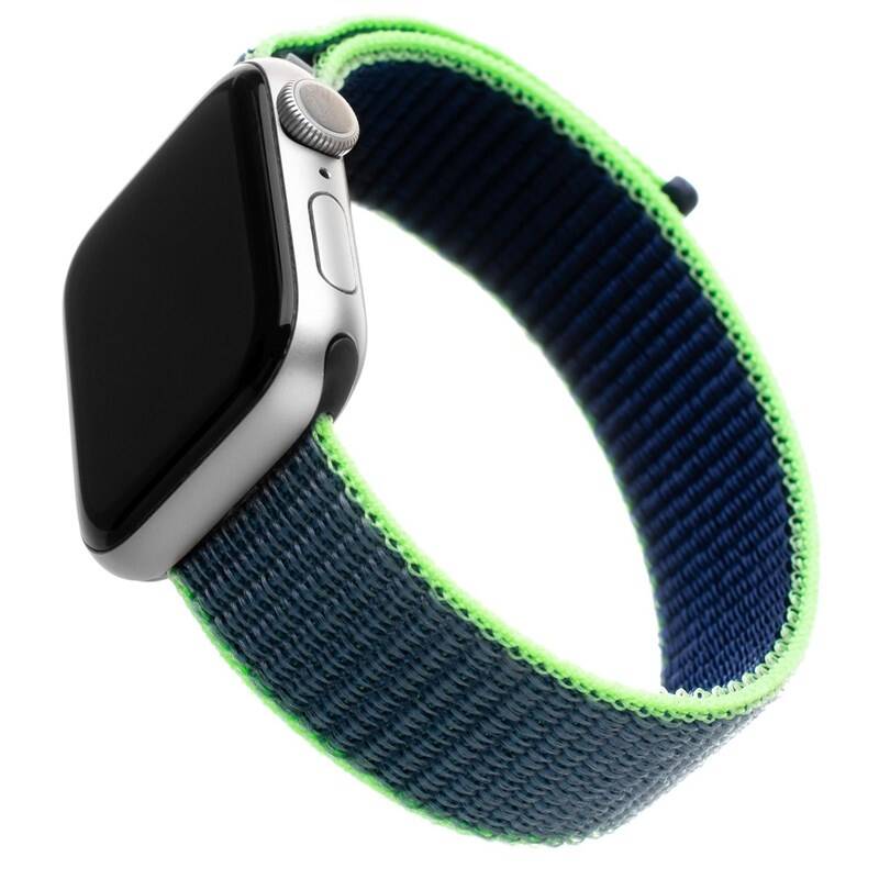 Obrázok FIXED Nylon Strap na Apple Watch 38 mm/40 mm - neonově modrý (FIXNST-436-NEBL)