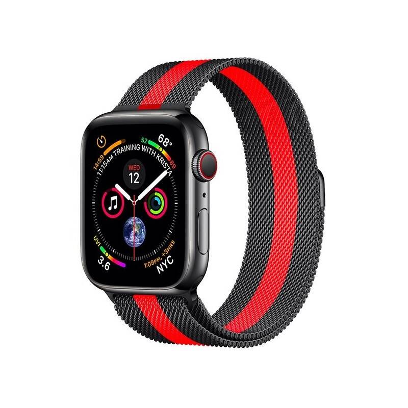 Obrázok COTEetCI oceľový magnetický remienok pre Apple Watch 38/40 mm čierny/červený (WH5202-BR)