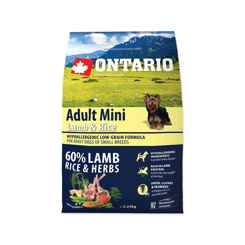 Obrázok ONTARIO Adult Mini Lamb & Rice 2,25 kg