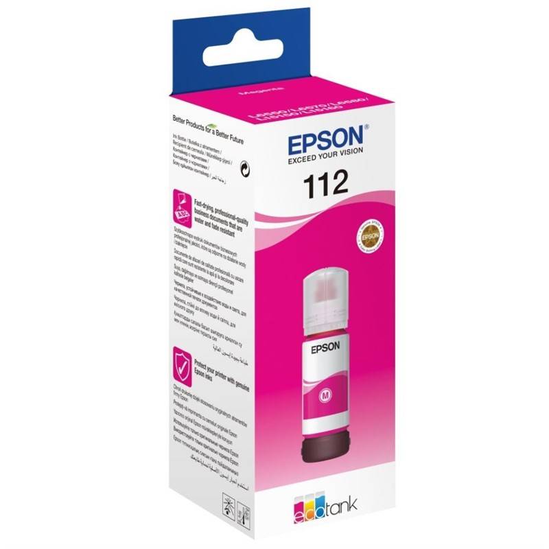 Obrázok Epson 112 EcoTank Pigment Magenta ink bottle purpurová (C13T06C34A)