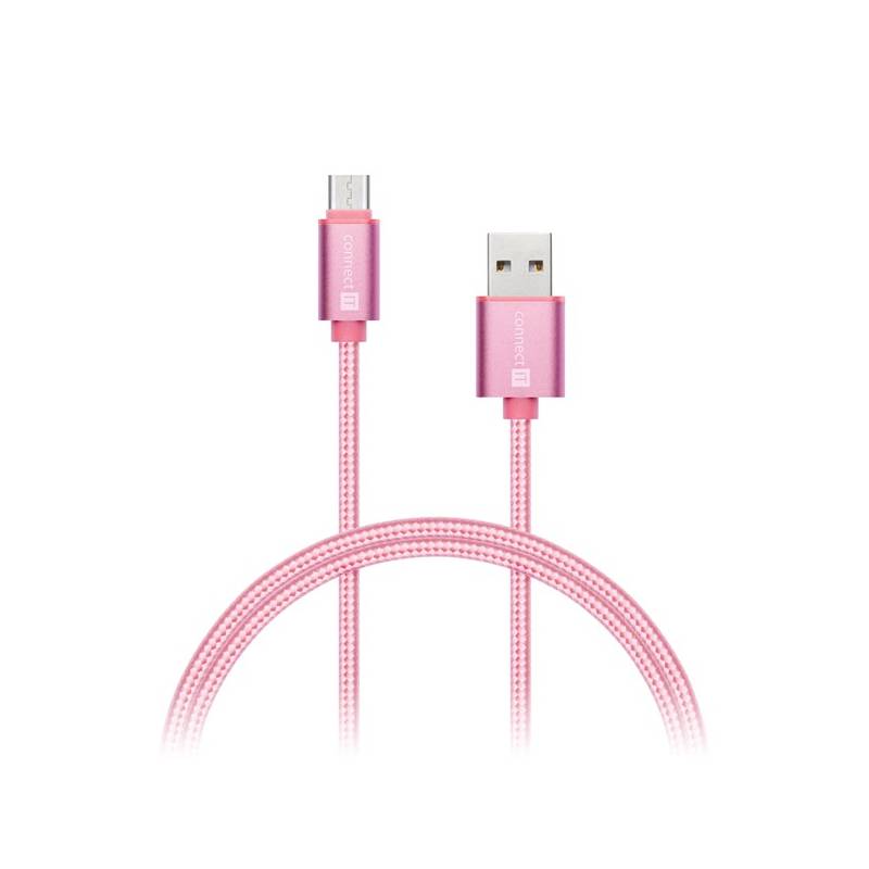 Kábel Connect IT Wirez Premium USB/USB-C, 1m (CI-667) ružový/zlatý