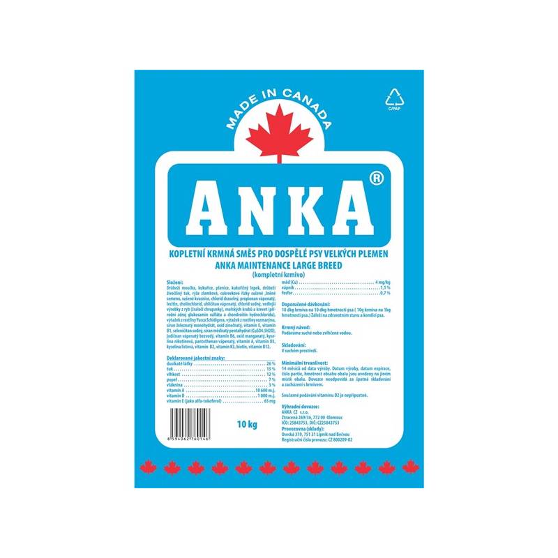 Obrázok Granule Anka Adult Large Breed 10kg 14299