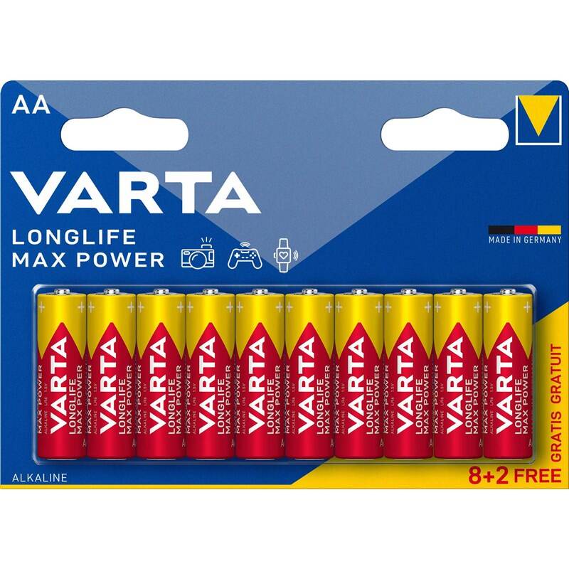 Obrázok Varta Longlife Max Power AA, LR06, blistr 8+2ks (4706101410)