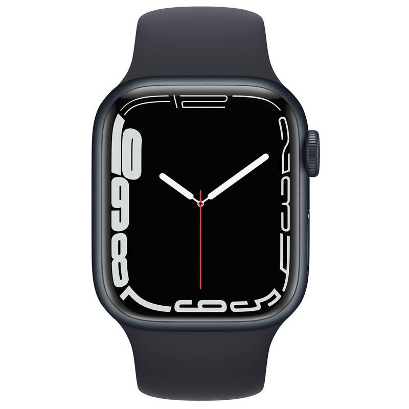 Obrázok Apple Watch Series 7 GPS, 45mm púzdro z polnočno atramentového hliníka - temno atramentový športový remienok (MKN53VR/A)