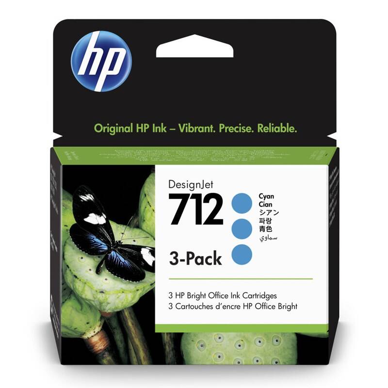 Obrázok HP 712 3-Pack 29-ml Cyan DesignJet Ink Cartridge 3ED77A