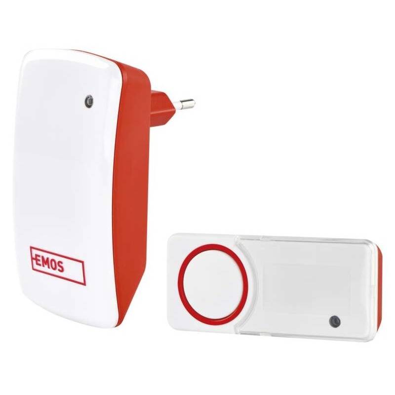 Zvonček bezdrôtový EMOS P5750 bezbatériový (P5750) biely/červený