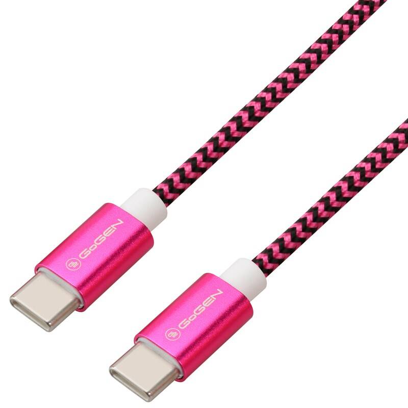 Kábel GoGEN USB-C / USB-C, 1m, opletený (USBCC100MM25) fialový