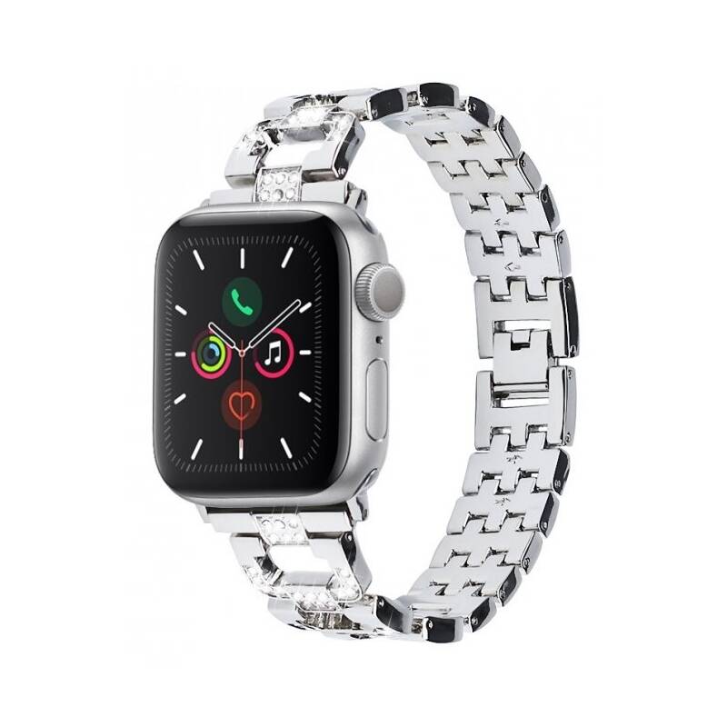 Obrázok WG chain, kovový, na Apple Watch 42/44/45 mm + adapter (10654) strieborný