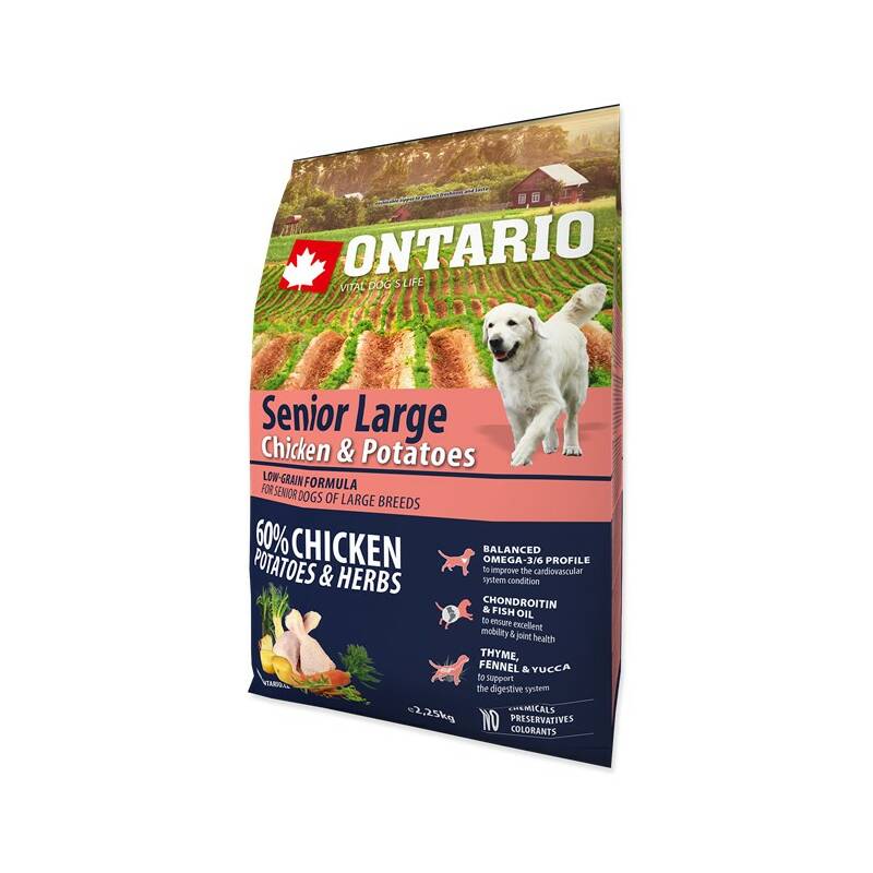 Obrázok ONTARIO Senior Large Chicken & Potatoes & Herbs  2,25 kg