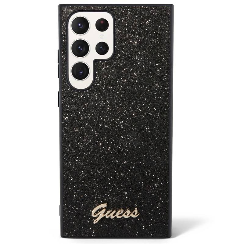 Obrázok Guess PC/TPU Glitter Flakes Metal Logo Zadní Kryt pro Samsung Galaxy S23 Ultra Black