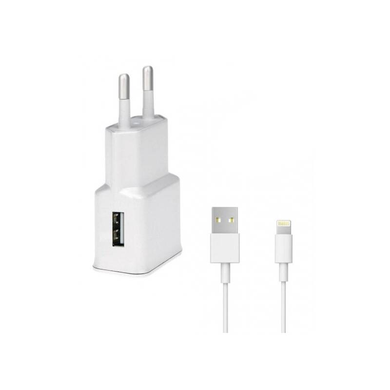 Obrázok WG 1xUSB, QC 3.0 + Lightning kabel (4791) biela