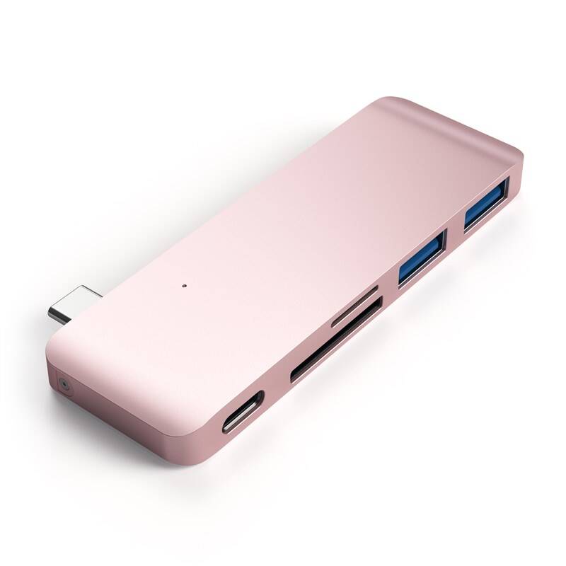 USB Hub Satechi USB-C Passthrough USB Hub (2x USB 3.0, USB-C, SD, MicroSD) (ST-TCUPR) ružový