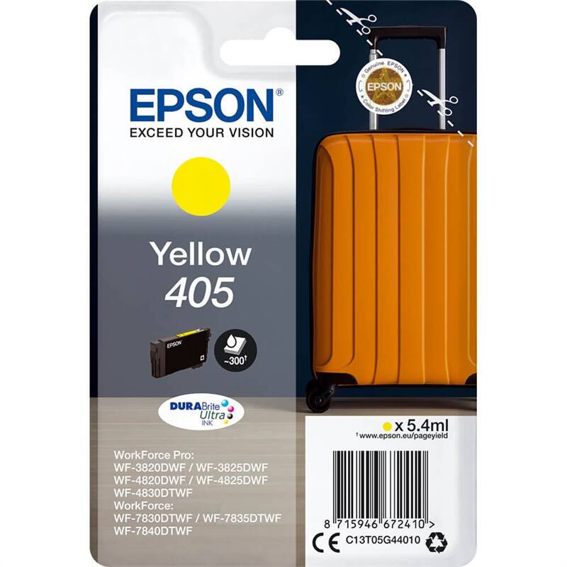 Obrázok EPSON ink Singlepack Yellow 405 Durabrite Ultra, C13T05G44010