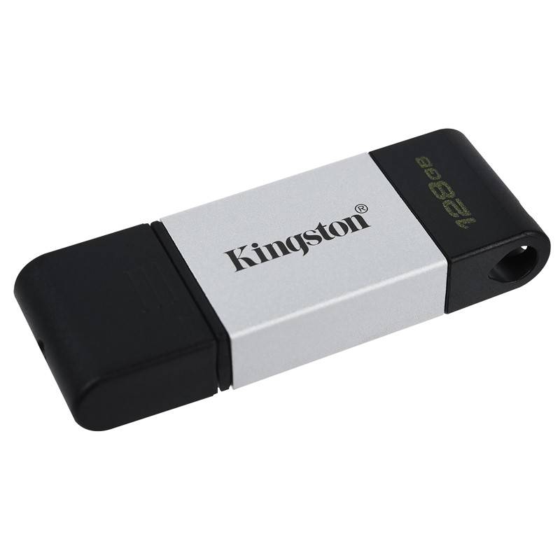 USB flashdisk Kingston DataTraveler 80 128GB, USB-C (DT80/128GB) čierny/strieborný