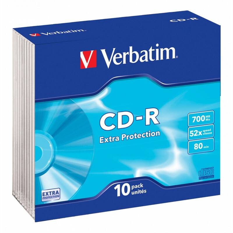 Disk Verbatim Extra Protection CD-R 700MB/80min, 52x, slim, 10ks (43415)