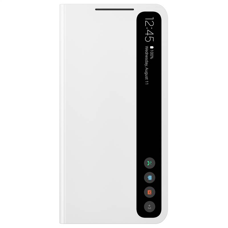 Puzdro na mobil flipové Samsung Clear View na Galaxy S21 FE (EF-ZG990CWEGEE) biele