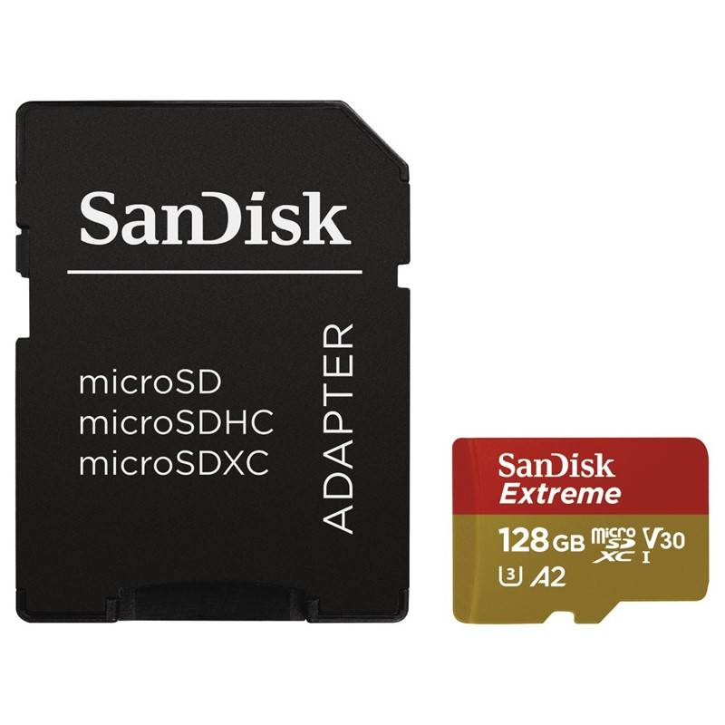 Pamäťová karta SanDisk Micro SDXC Extreme 128GB UHS-I U3 (160R/90W) + adapter (SDSQXA1-128G-GN6AA)