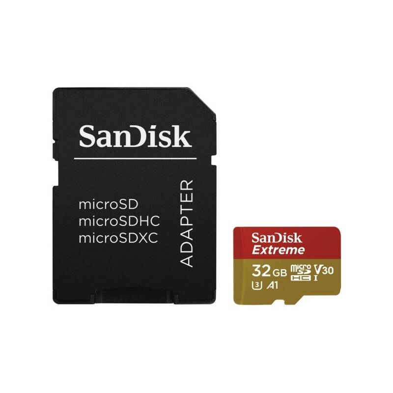 Pamäťová karta SanDisk Micro SDHC Extreme 32GB UHS-I U1 (100R/60W) + adapter (SDSQXAF-032G-GN6MA) čierna