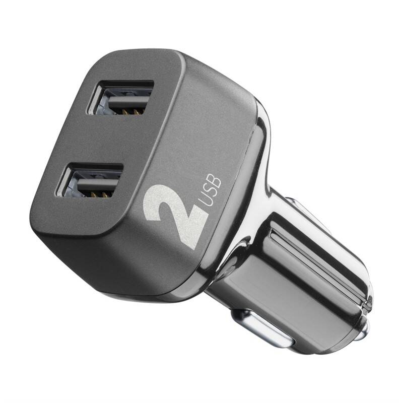 Obrázok CellularLine Car Multipower 2, Smartphone Detect, 2 x USB, 24W (CBRUSB224WK) čierny