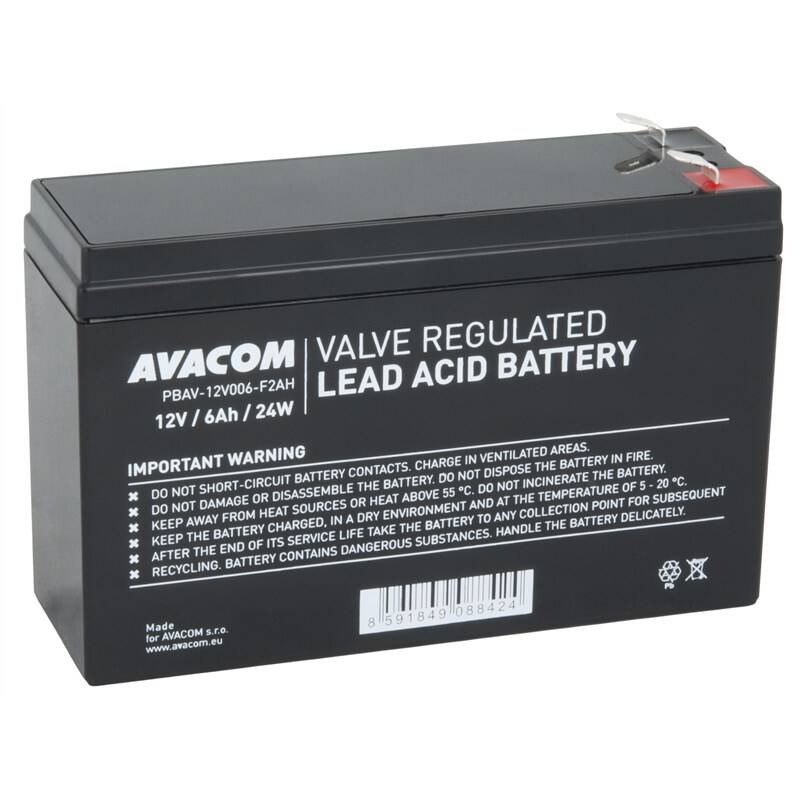 Olovený akumulátor Avacom 12V 6Ah F2 HighRate (PBAV-12V006-F2AH)