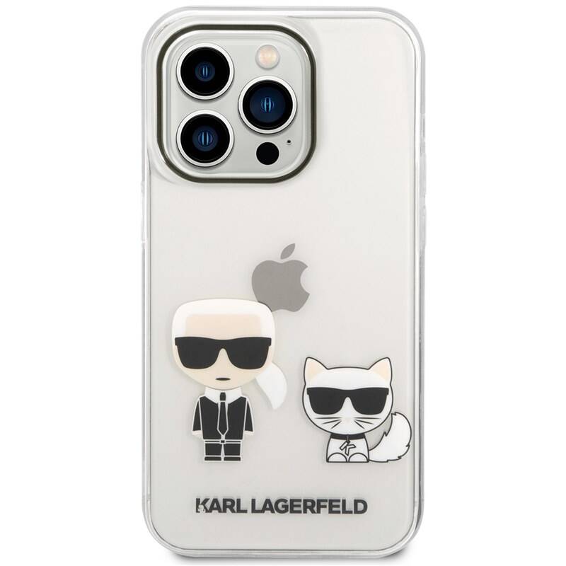 Obrázok Karl Lagerfeld PC/TPU Ikonik Karl and Choupette Zadní Kryt pro iPhone 14 Pro Transparent