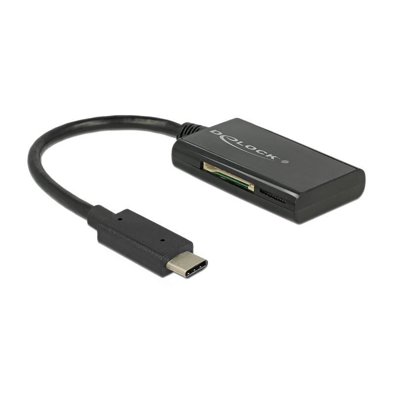 Čítačka pamäťových kariet DeLock USB-C/ SD, micro SD (91740) čierna