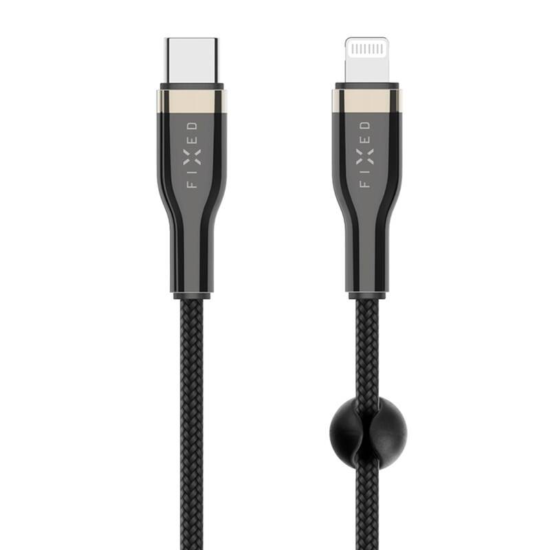 Obrázok FIXED USB-C/Lightning s podporou PD, MFI, 1,2m (FIXDB-CL12-BK) čierny