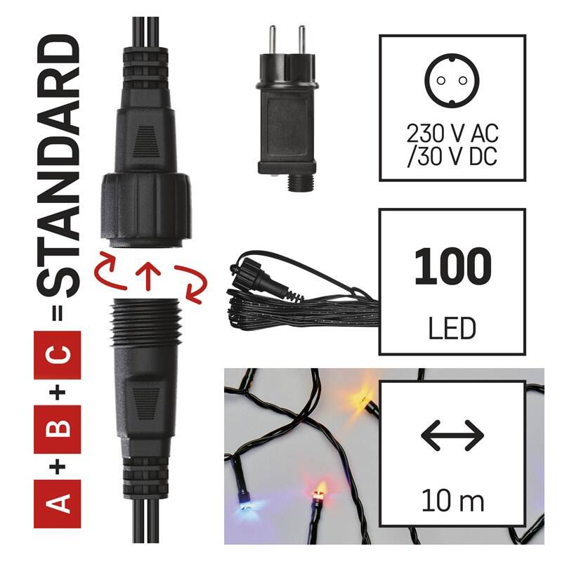 Obrázok Základná sada pre spojovacie reťaze Standard, 10 m, vonkajšia, multicolor, časovač , EM_1550014000