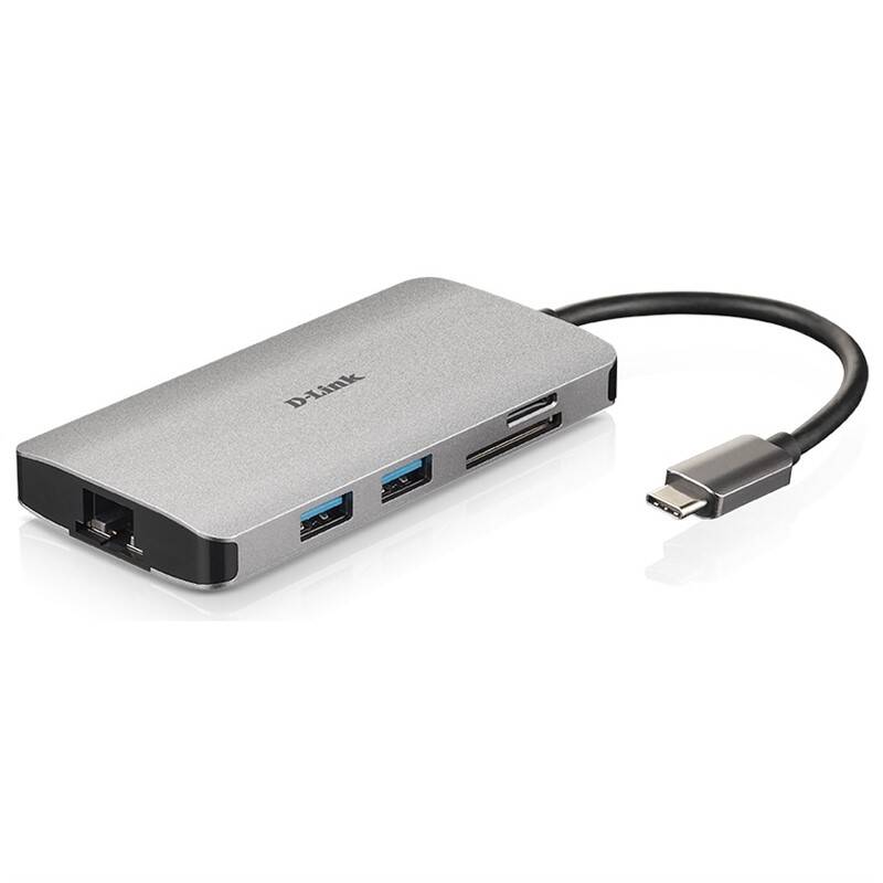 USB Hub D-Link USB-C/HDMI, 3x USB 3.0, RJ45, USB-C, SD, Micro SD (DUB-M810)