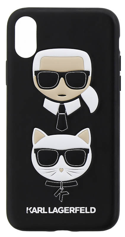 Obrázok KLHCPXKICKC Karl Lagerfeld Karl and Choupette Hard Case Black pro iPhone X