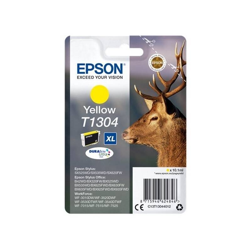 Obrázok Epson originál ink C13T13044012, T1304, yellow, 765str., 10,1ml, Epson Stylus Office BX320FW