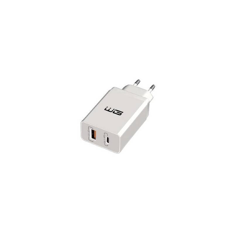 Obrázok WG 1x USB, 1x USB-C, PD 20W, QC 3.0 (8810) biela