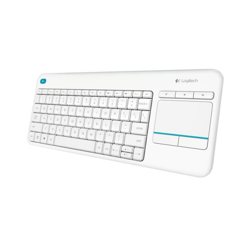 Obrázok LOGITECH K400 PLUS BEZDROTOVA DOTYKOVA KLAVSENICA BIELA US VERZIA