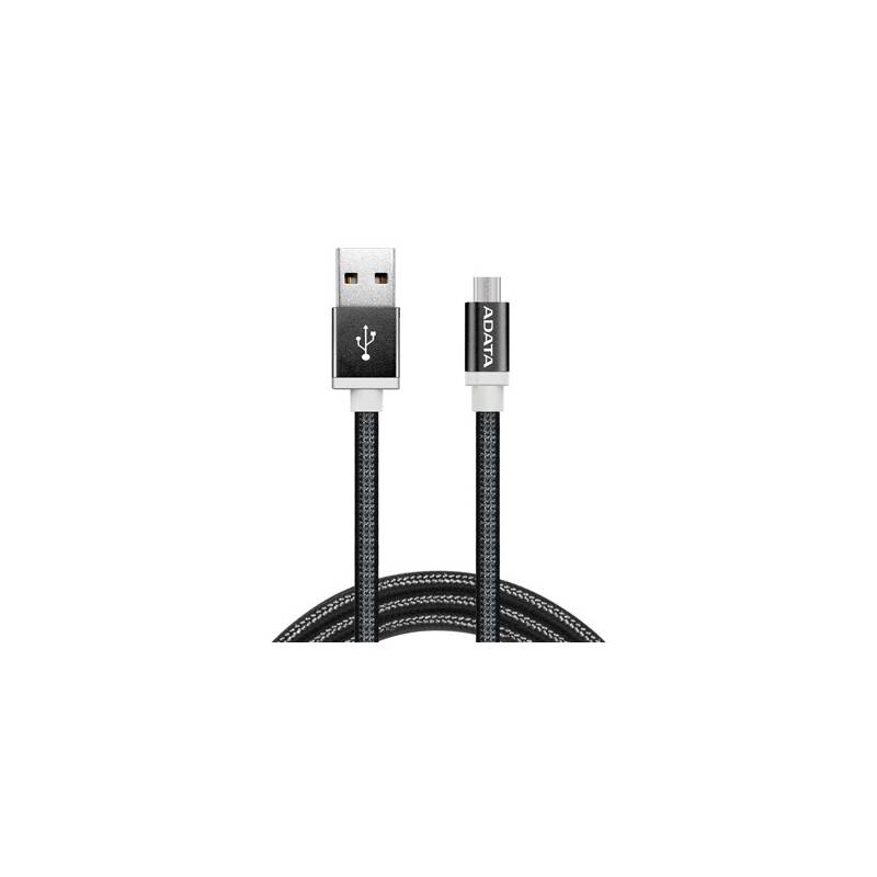 Kábel ADATA USB/micro USB, 1m, pletený (AMUCAL-100CMK-CBK) čierny