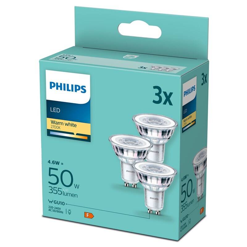 Obrázok Philips SADA 3x LED Žiarovka Philips GU10/4,6W/230V 2700K P4406