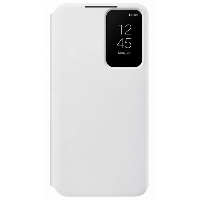 Puzdro na mobil flipové Samsung Clear View na Galaxy S22 (EF-ZS901CWEGEE) biele