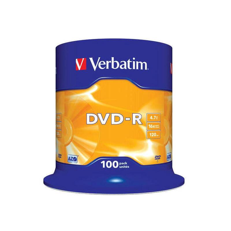 Disk Verbatim DVD-R 4,7GB, 16x, 100cake (43549)