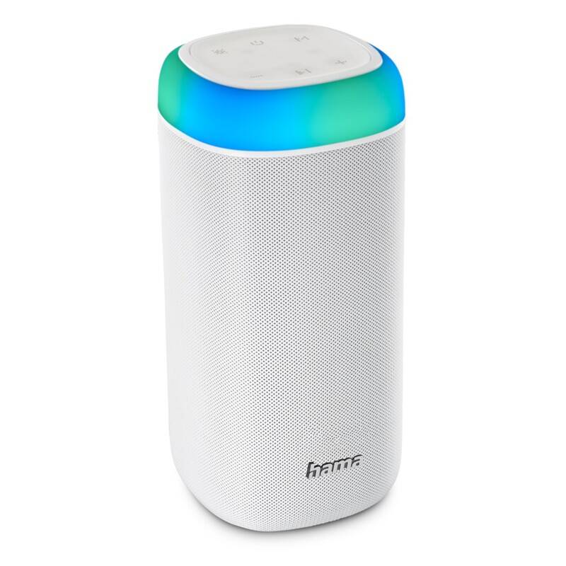 Obrázok HAMA 188229 BLUETOOTH REPRODUKTOR SHINE 2.0, LED PODSVIETENIE, IPX 4, BIELY