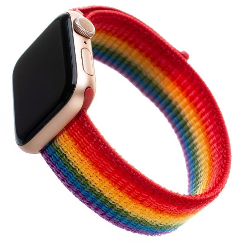 Obrázok FIXED Nylon Strap na Apple Watch 38 mm/40 mm - duhový (FIXNST-436-RA)