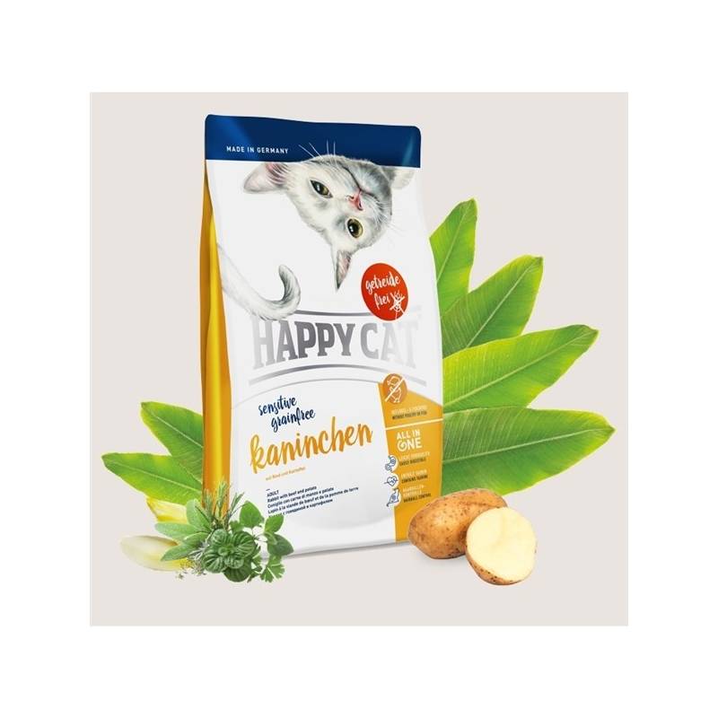 Obrázok HAPPY CAT SENSITIVE Grainfree Kaninchen - Králík 4 kg