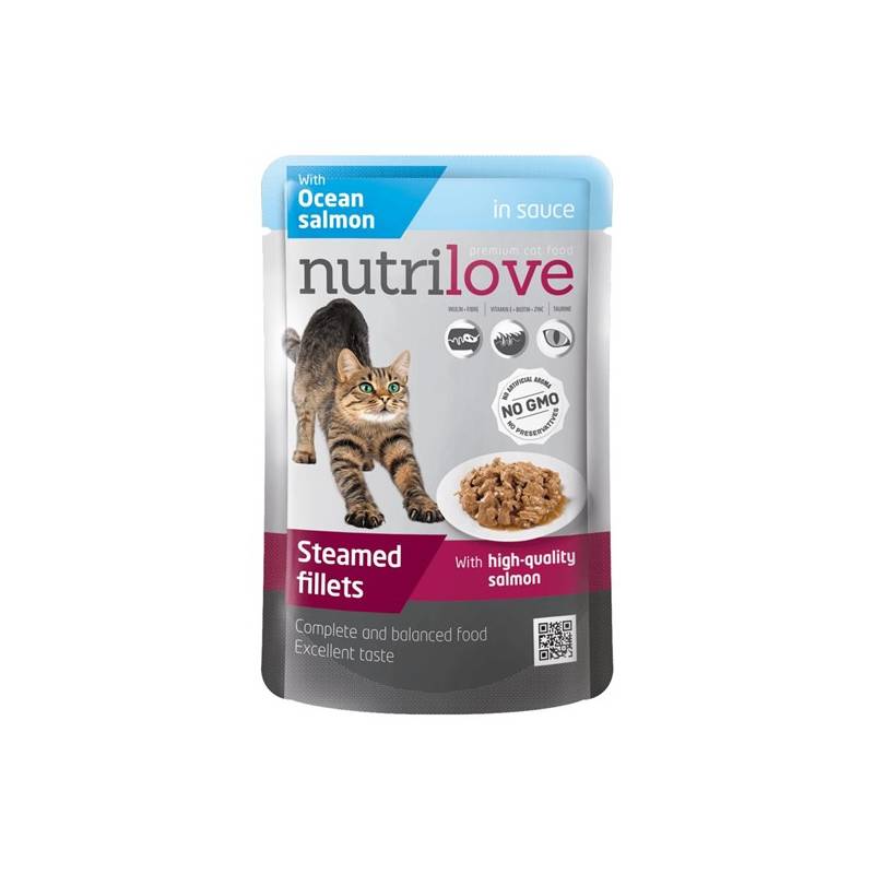 Obrázok Nutrilove Cat pouch Salmon gravy 28 x 85g