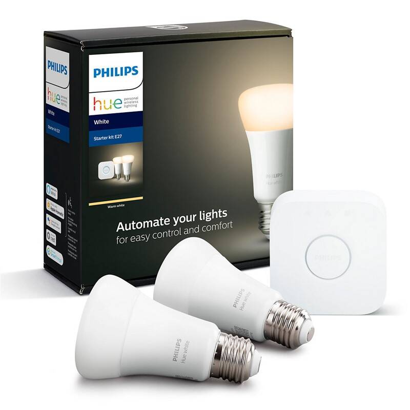 Obrázok Philips Hue White 9W E27 malý starter kit (929001821601)