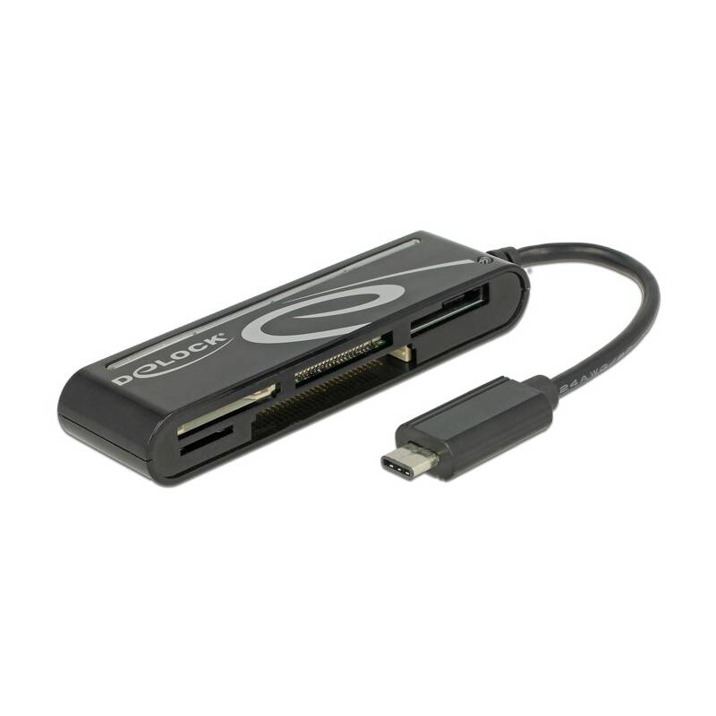 Čítačka pamäťových kariet DeLock USB-C/SD, micro SD, xD, MS, CF (91739) čierna