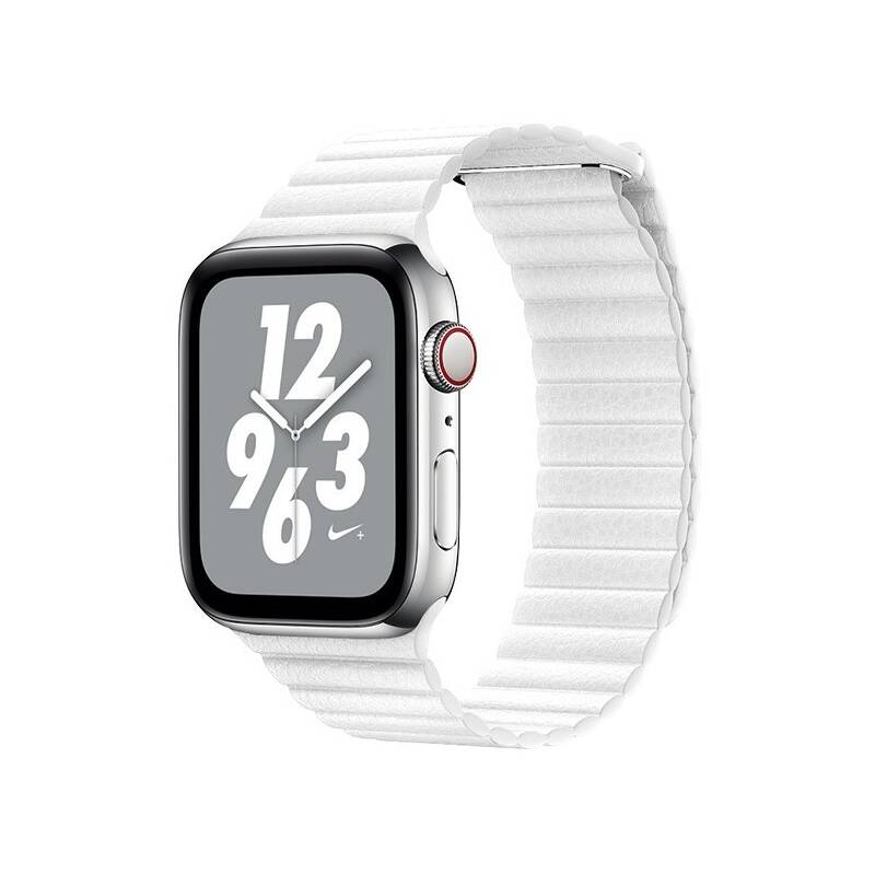 Obrázok COTEetCI kožený magnetický řemínek Loop Band pro Apple Watch 42 / 44mm bílý WH5206-WH