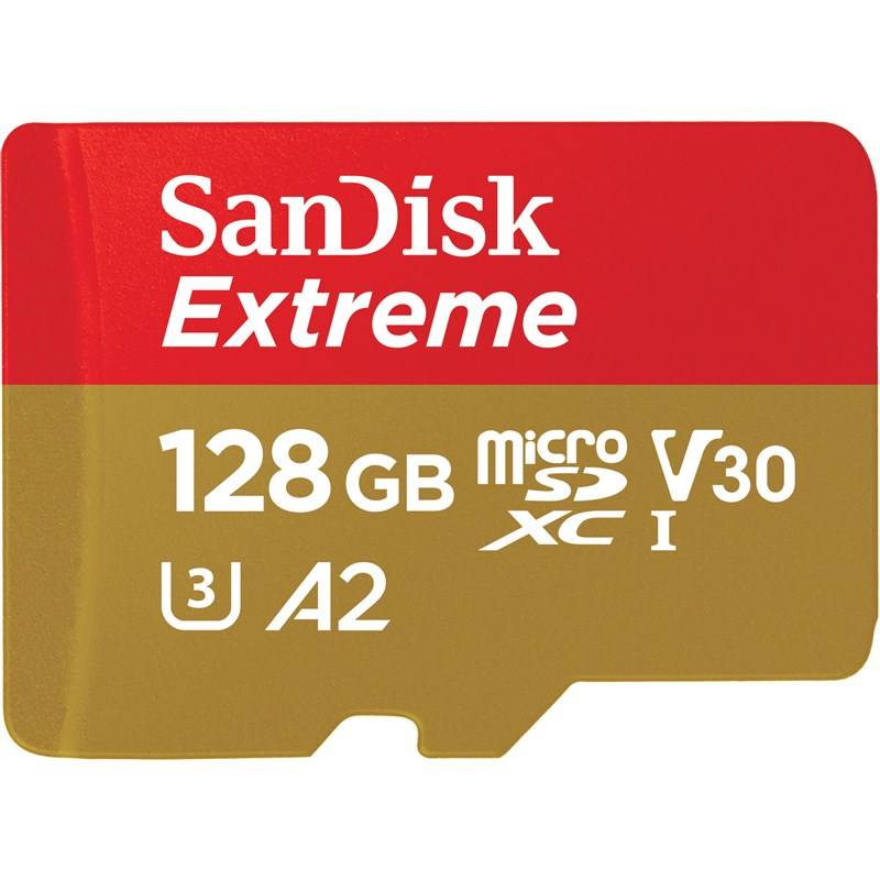 Pamäťová karta SanDisk Micro SDXC Extreme AC 128GB UHS-I U3 (190R/90W) + adaptér (SDSQXAA-128G-GN6AA)